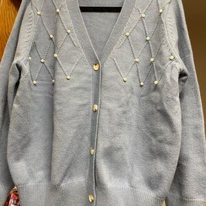 Chic Gray Cardigan with Button Accents